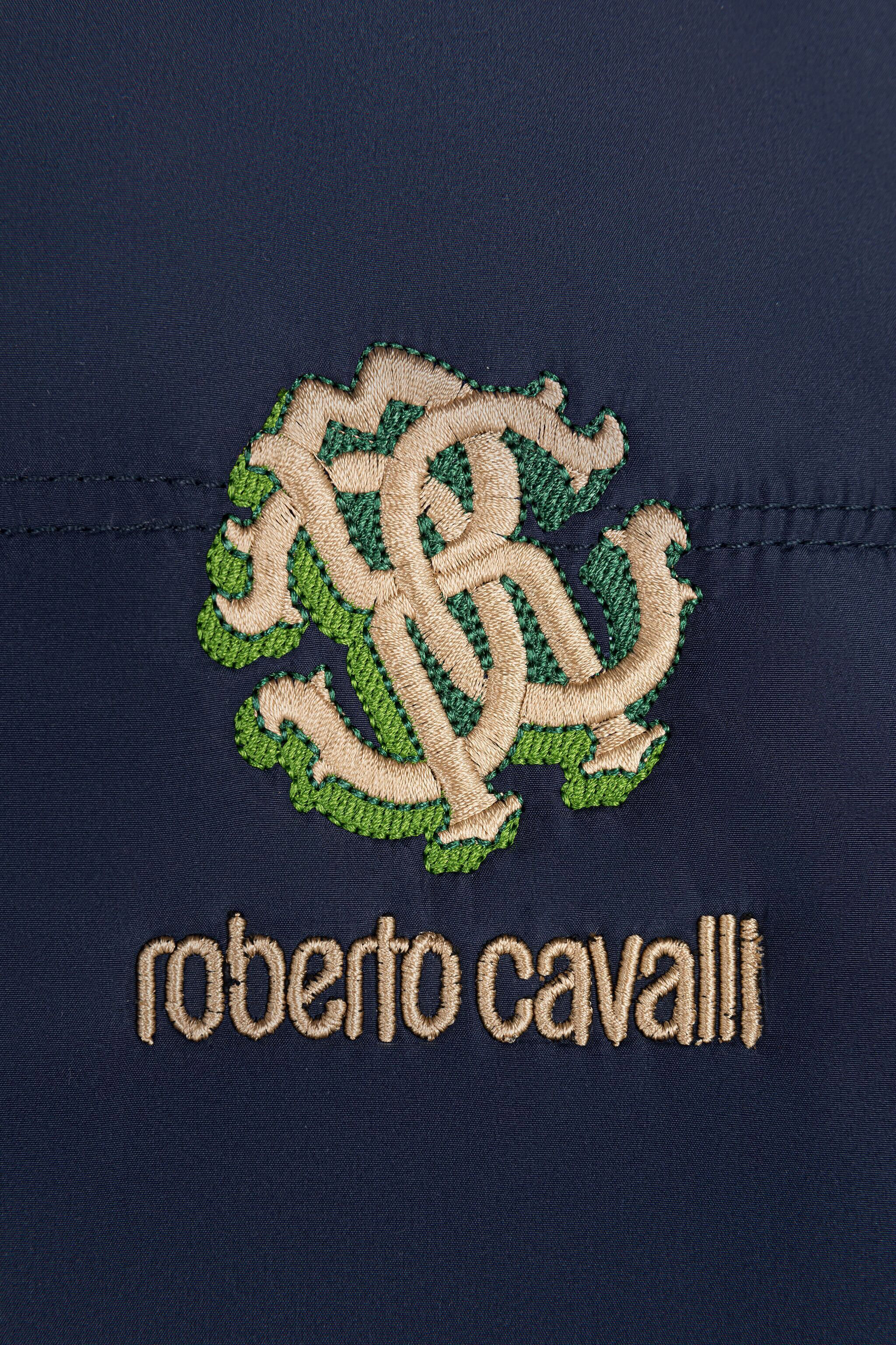 JU RC Monogram And Logo-Embroidered Padded Coat Dark blue RJT40I-SB001