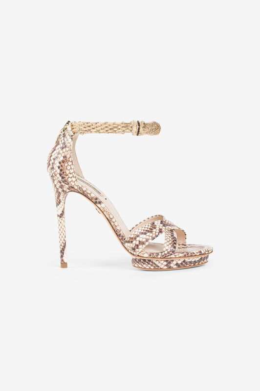 RC Snake-print sandals Light brown OQS032-PR007