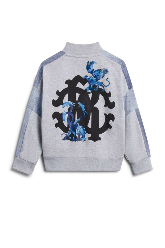 JU Felpa sportiva con inserti denim JU Felpa sportiva con inserti denim GREY MELANGE IJT953-CF042