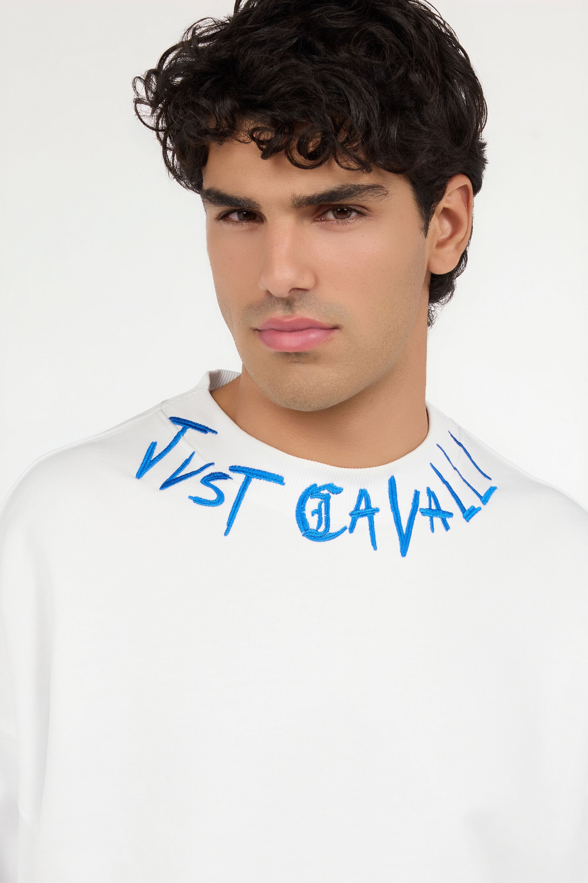 JC Sweatshirt aus Baumwolle mit Graffiti-Logo WHITE VFT086-VF130