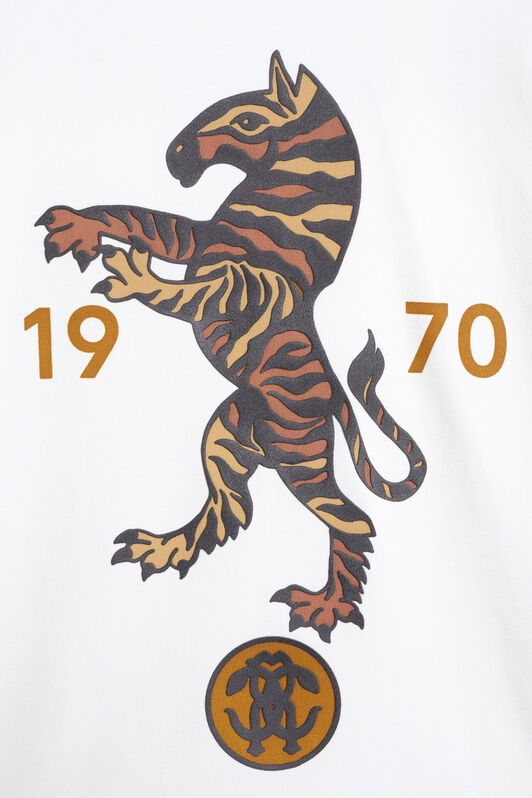 JU Tiger stripe zebra print T-shirt JU Tiger stripe zebra print T-shirt MILKY WHITE JJT60I-JV025