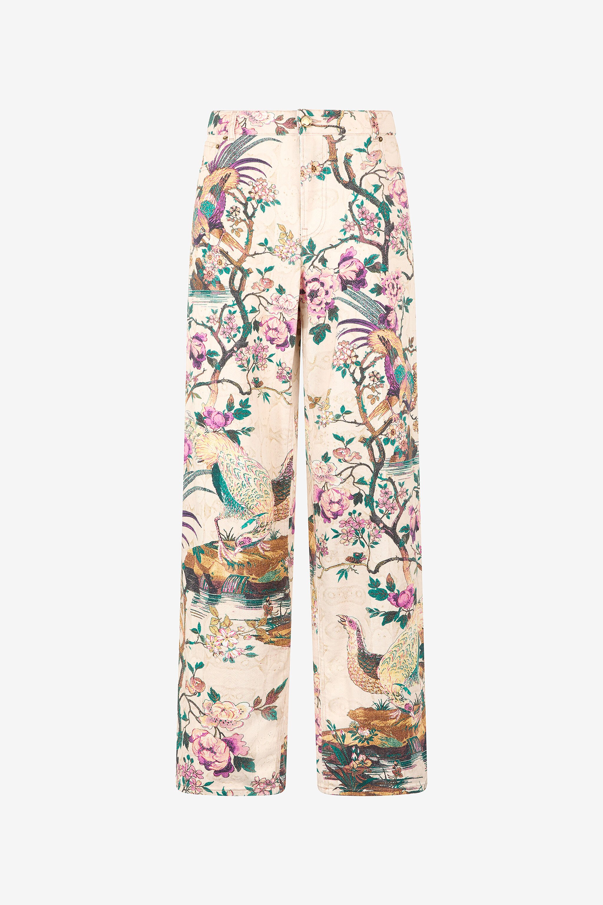 RC Jeans with Floral Print Ivory/Pink VKJ207-DAP76