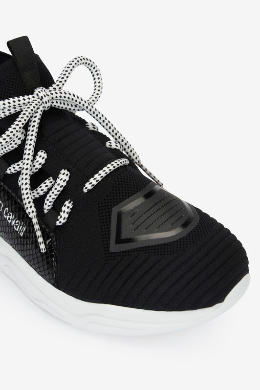 RC Sneakers with snake-effect inserts Black POS01B-PZO06