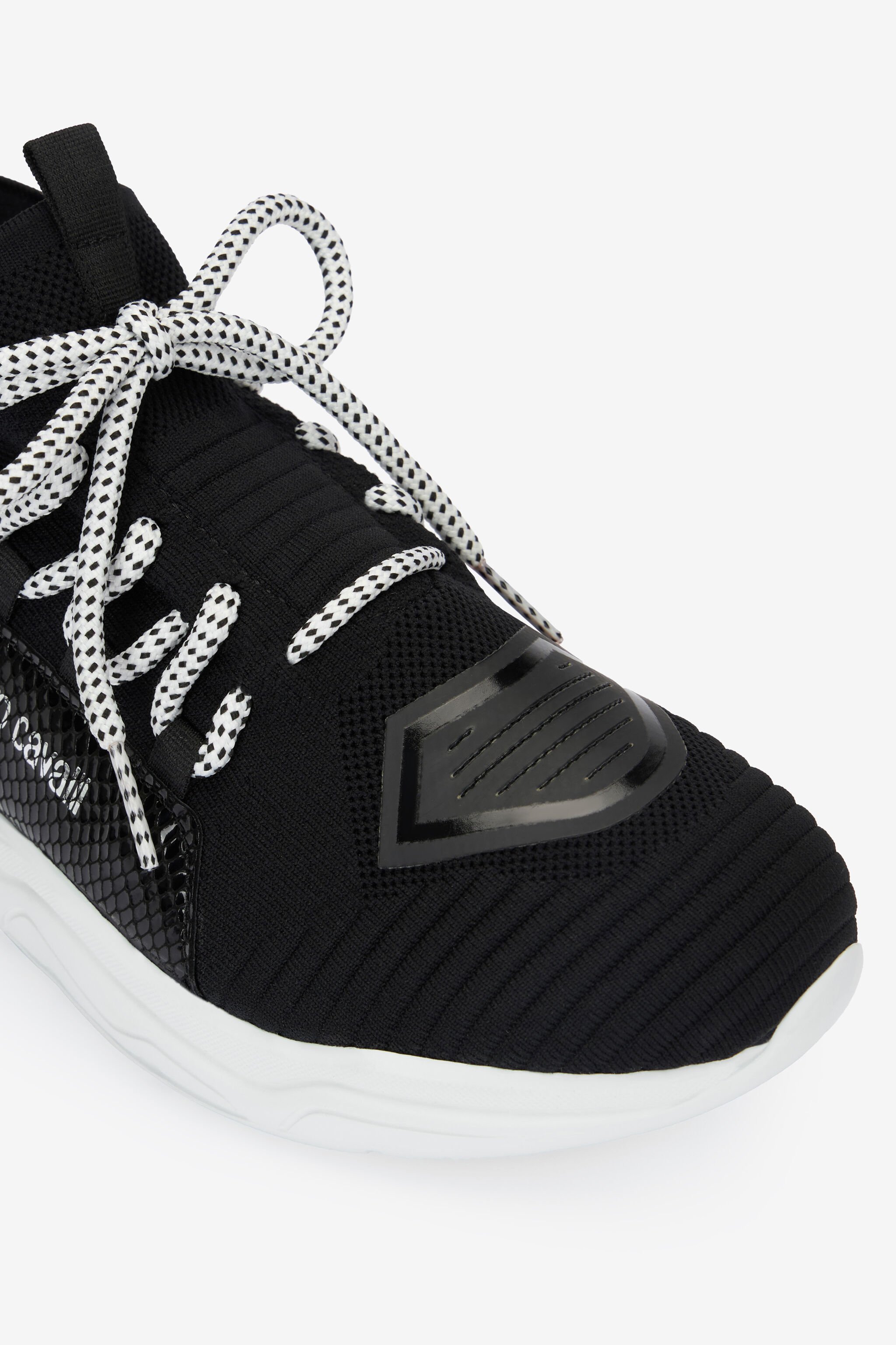 RC Sneakers with snake-effect inserts Black POS01B-PZO06