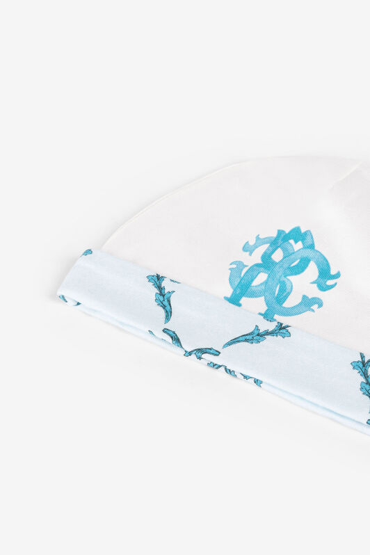 JU Monogram-pattern cotton babygrow set JU Monogram-pattern cotton babygrow set Light blue RJT853-JD001