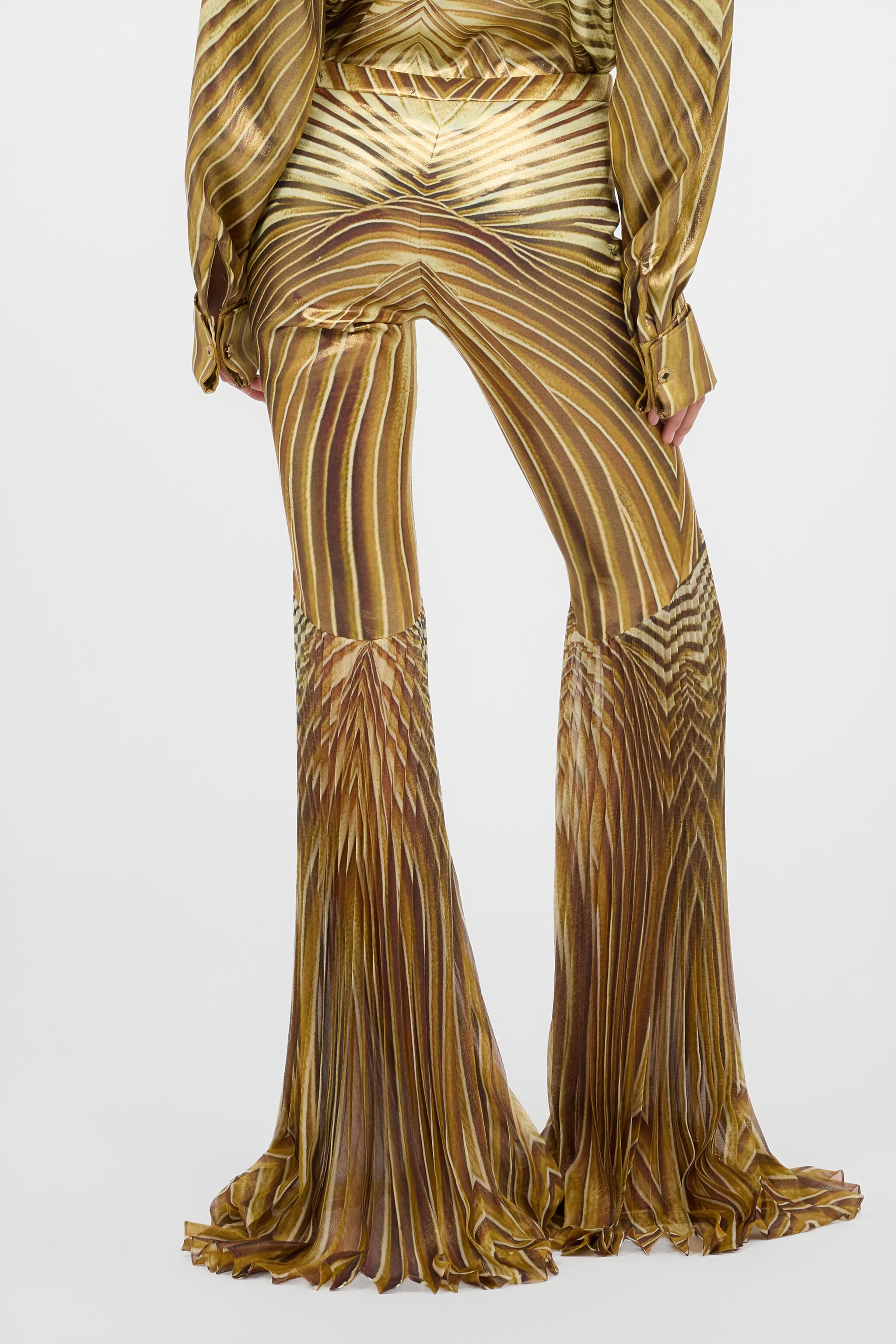 RC Flared Trousers with Ray Of Gold Print RC Flared Trousers with Ray Of Gold Print NATURAL/GOLD WWT200-FXS34