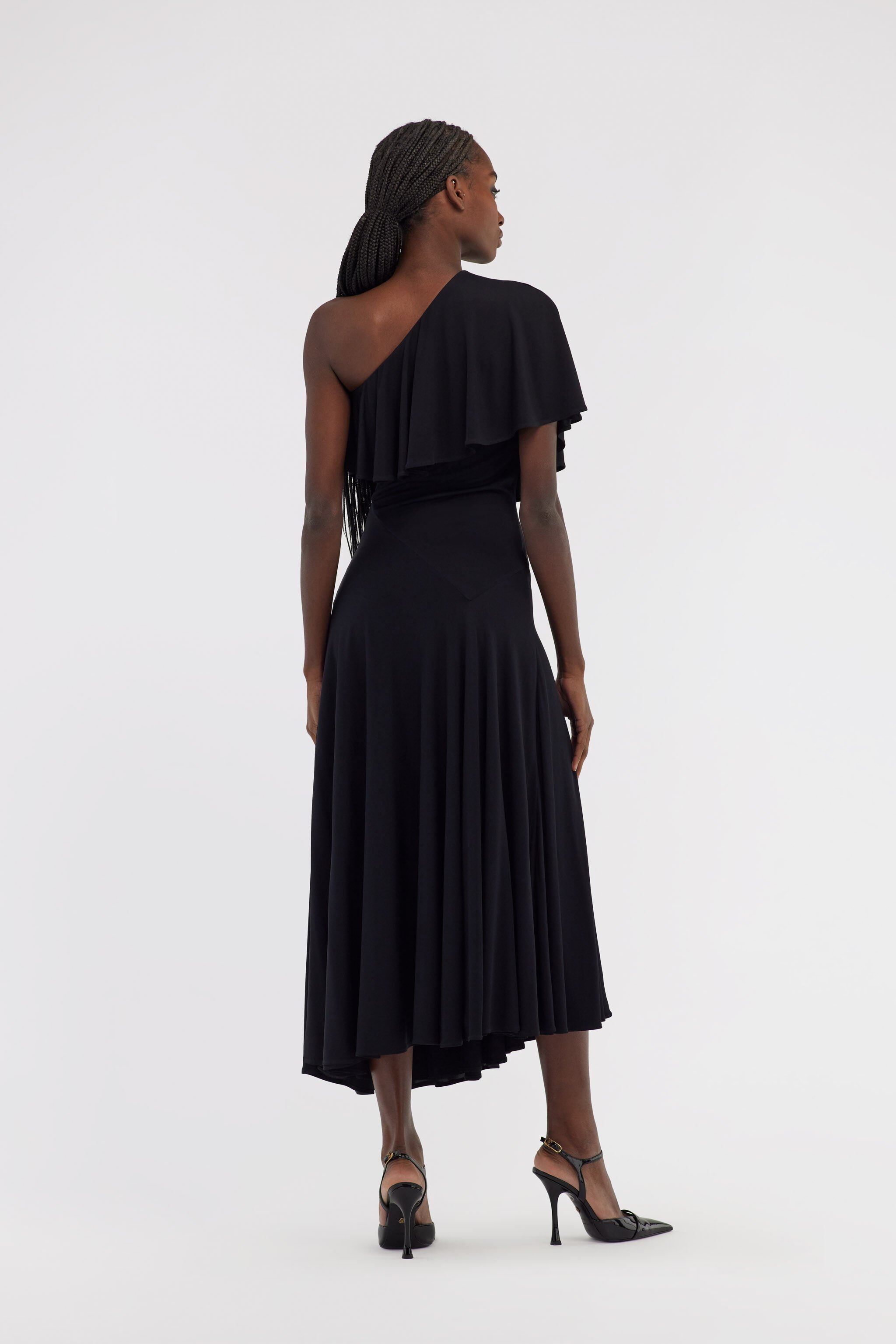 RC One-shoulder dress with RC Schwarz NOT10C-VI012