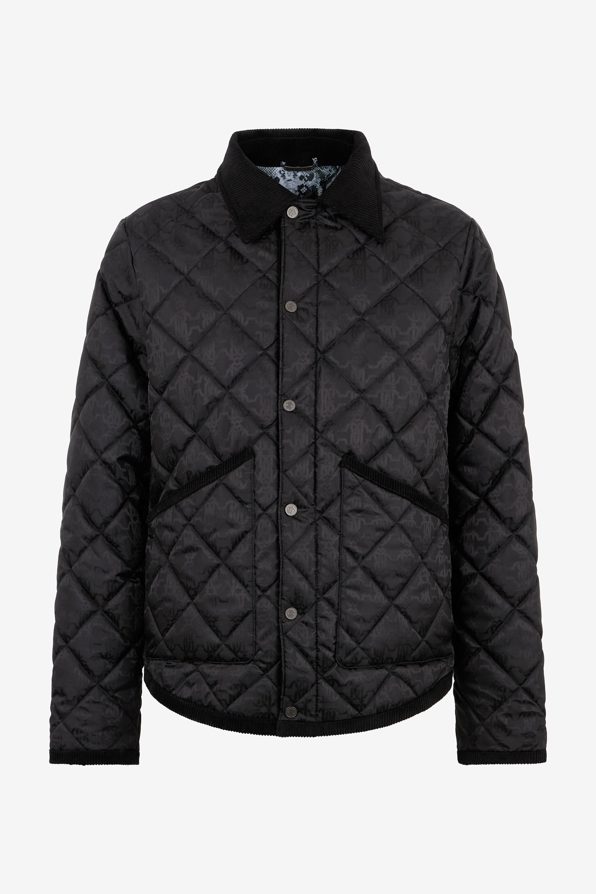 RC Quilted Down Jacket With Monogram RC BLACK ROT80D-DJ005