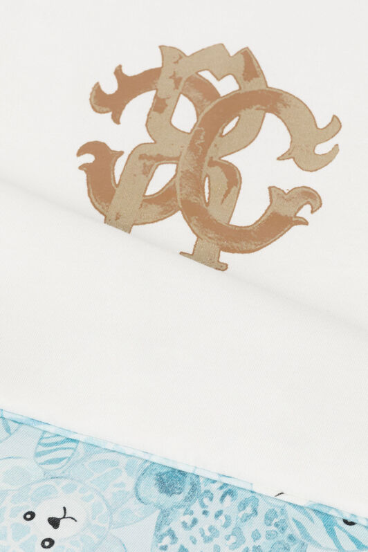 JU RC Monogram And Teddy Bear-Print Blanket Light blue RJT815-JFG79