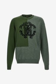 ${brand} Green Two-Tone Sweater with Monogram RC ${colorDescription} ${masterID}