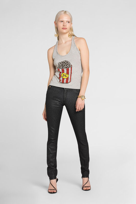 JC Just Cavalli Crystal-Embellished Popcorn-Print Top JC Just Cavalli Crystal-Embellished Popcorn-Print Top 857M-857M EQLSEJ-ISDT9