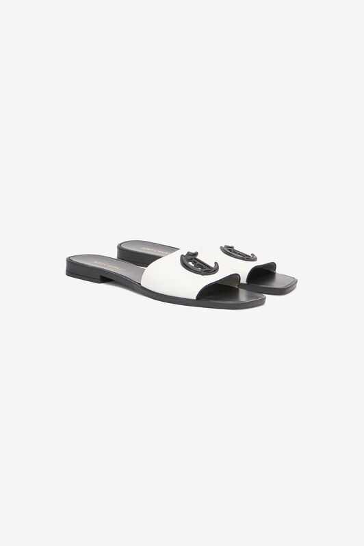 JC Mules Avec Monogramme JC Blanc UFS071-UF393