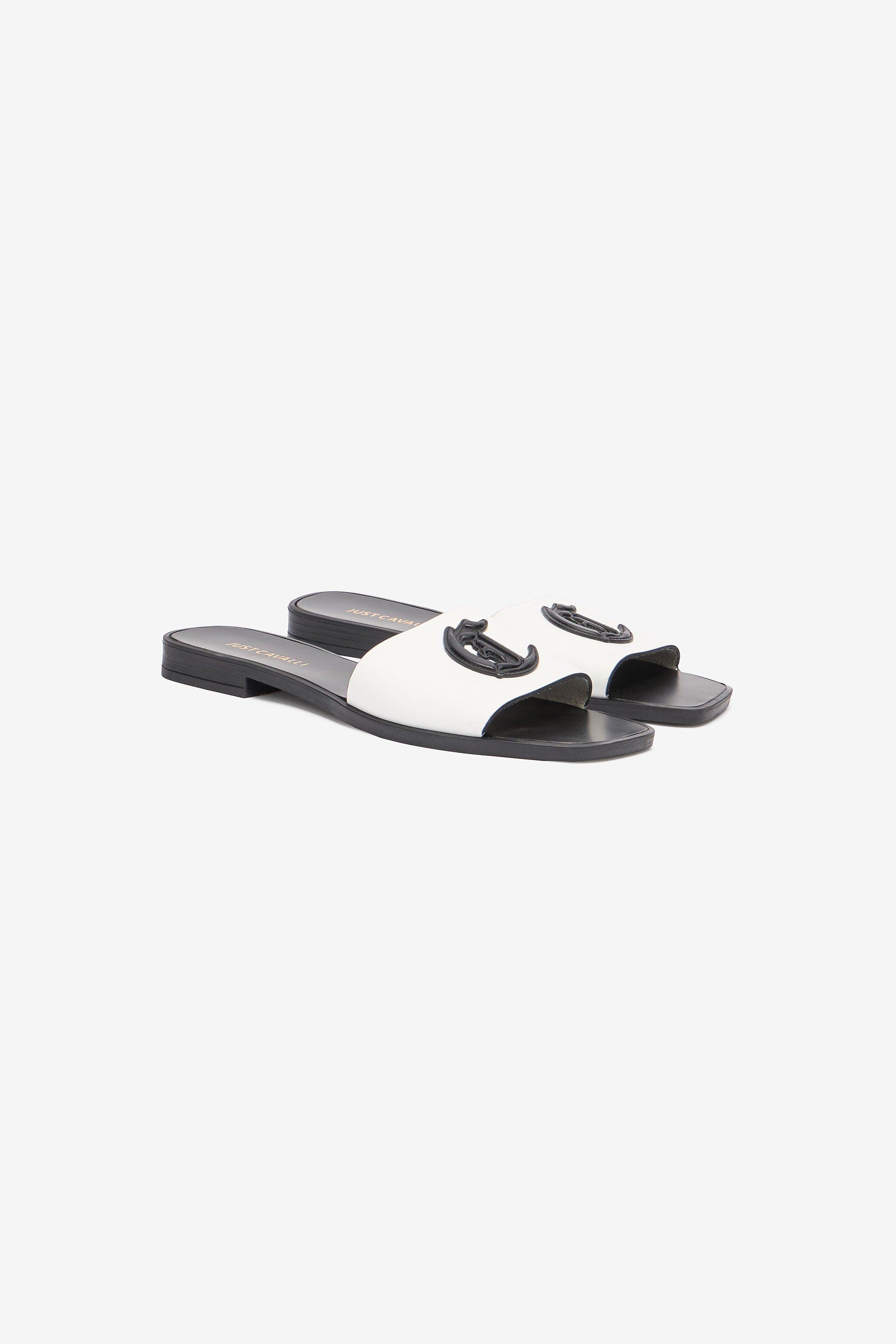 JC Mules Avec Monogramme JC Blanc UFS071-UF393