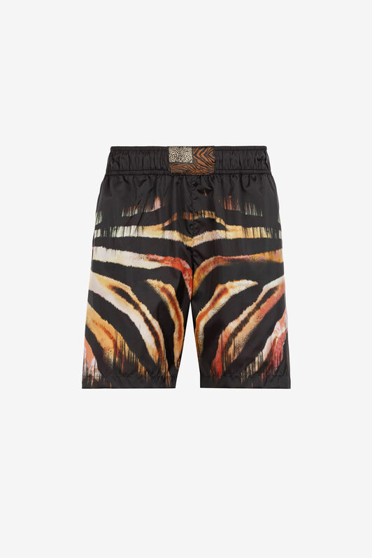 RC Tiger-Print Swim Shorts Orange/Black ONH02C-SB053