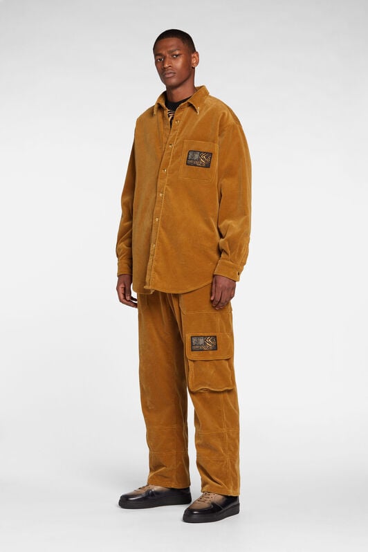 RC Pantalon cargo en velours côtelé à appliqué Animalier Patchwork RC Pantalon cargo en velours côtelé à appliqué Animalier Patchwork Marron clair NNT233-VL076