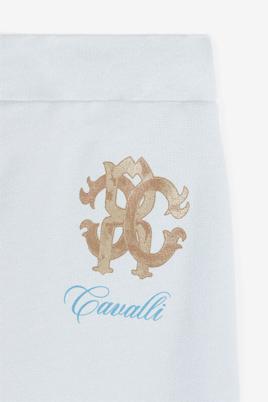 JU RC Monogram-Print Cotton Track Pants Light blue RJT212-CF050