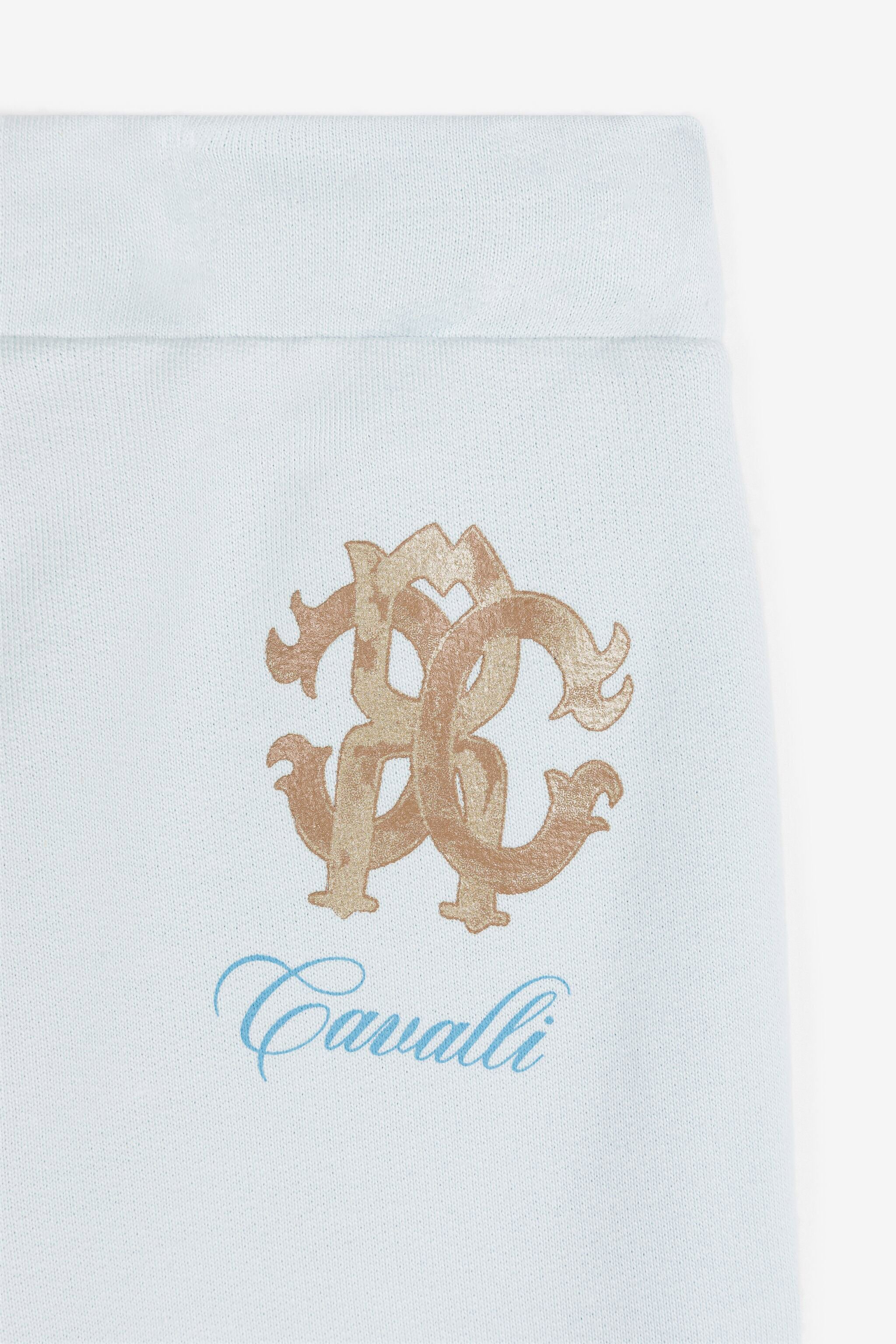 JU RC Monogram-Print Cotton Track Pants Light blue RJT212-CF050