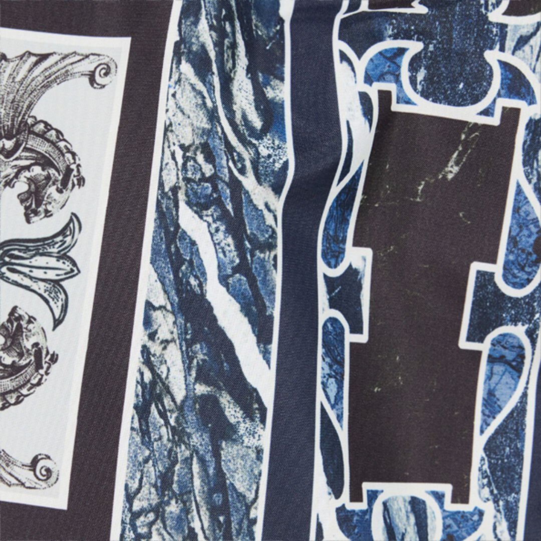 RC Badeshorts Mit Print Marble Und Fang Dunkelblau URH00A-5RN65
