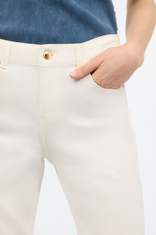 JC Pantalones Évasé De Algodón Elástico JC Pantalones Évasé De Algodón Elástico Blanco UFJ008-UF135