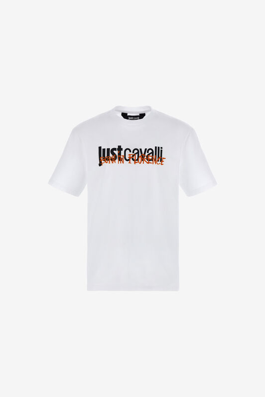 JC Just Cavalli Logo T-Shirt White RRT928-RR190