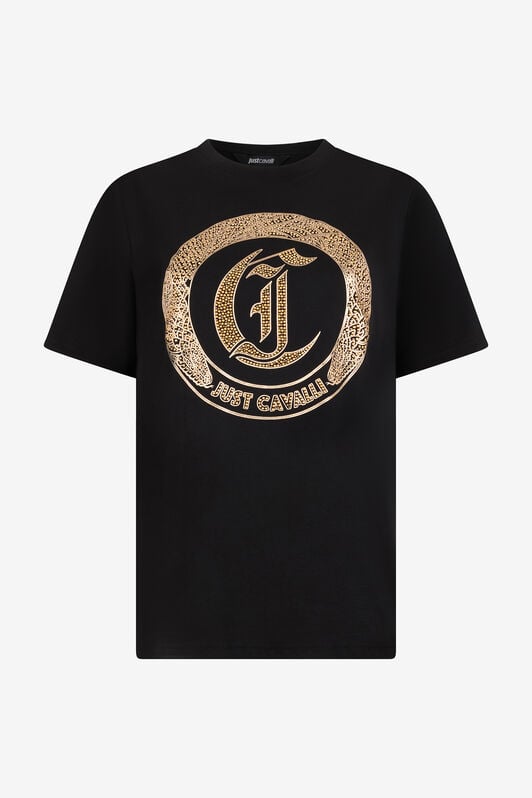 JC T-Shirt Nera BLACK/GOLD VFT180-VF303