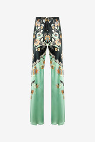 RC Silk Pants With Kimono Print GREEN/BLACK XQT201-RYT25