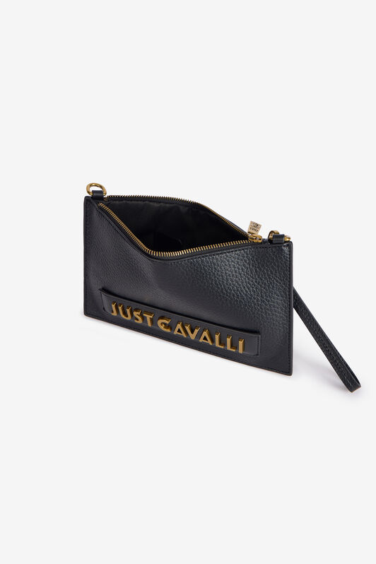 JC Hammered Clutch With Lettering Black TFB064-TF429