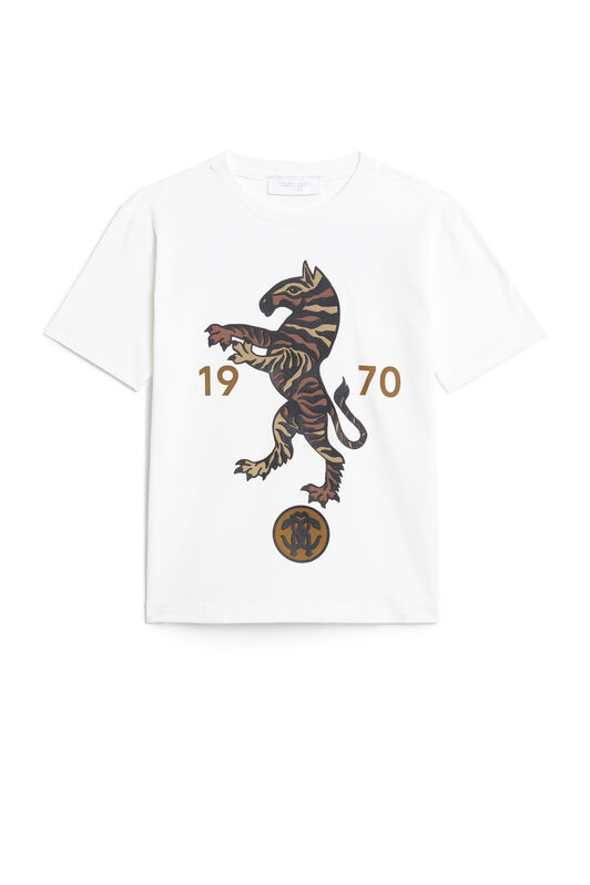JU Tiger stripe zebra print T-shirt MILKY WHITE JJT60I-JV025