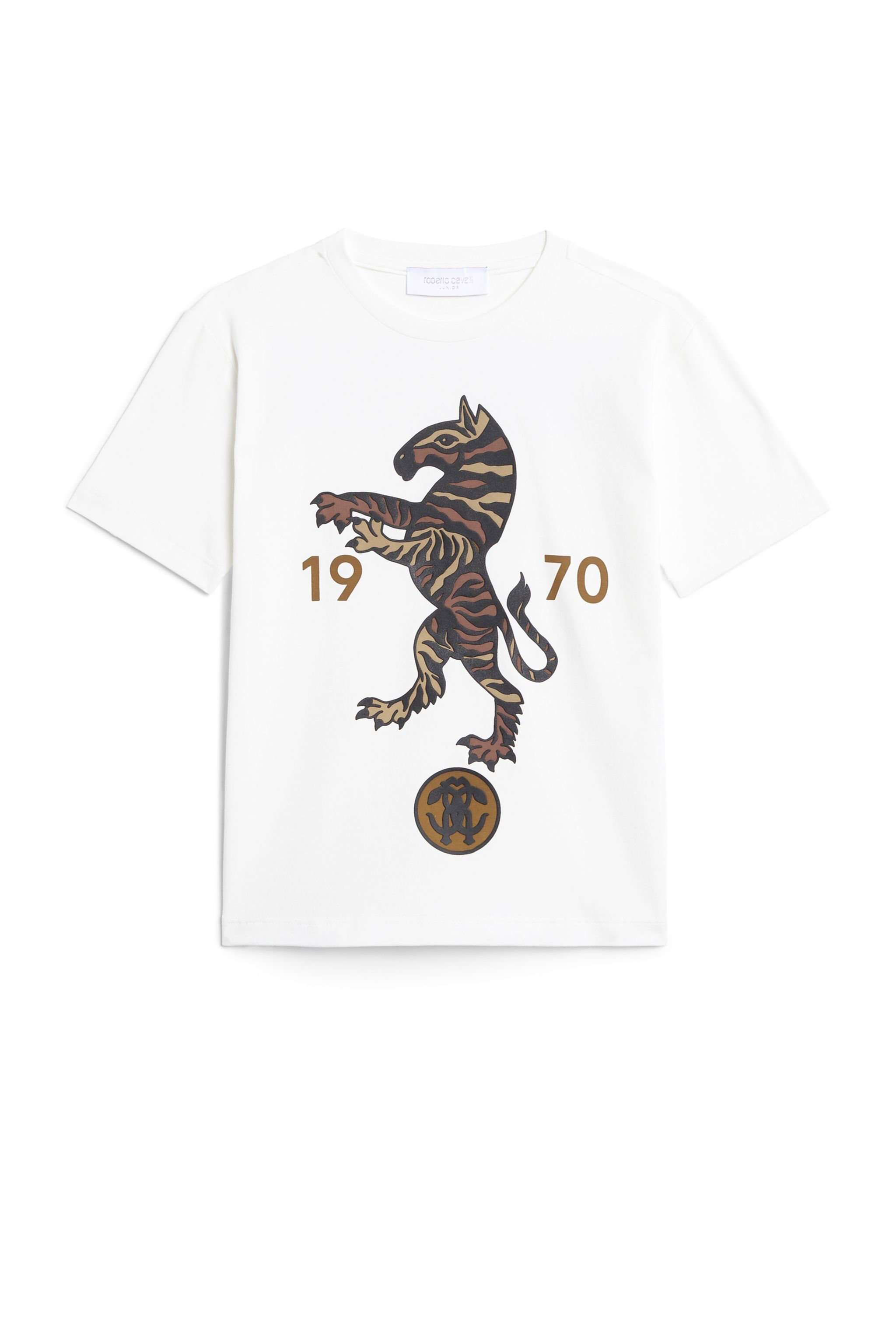 JU Tiger stripe zebra print T-shirt MILKY WHITE JJT60I-JV025
