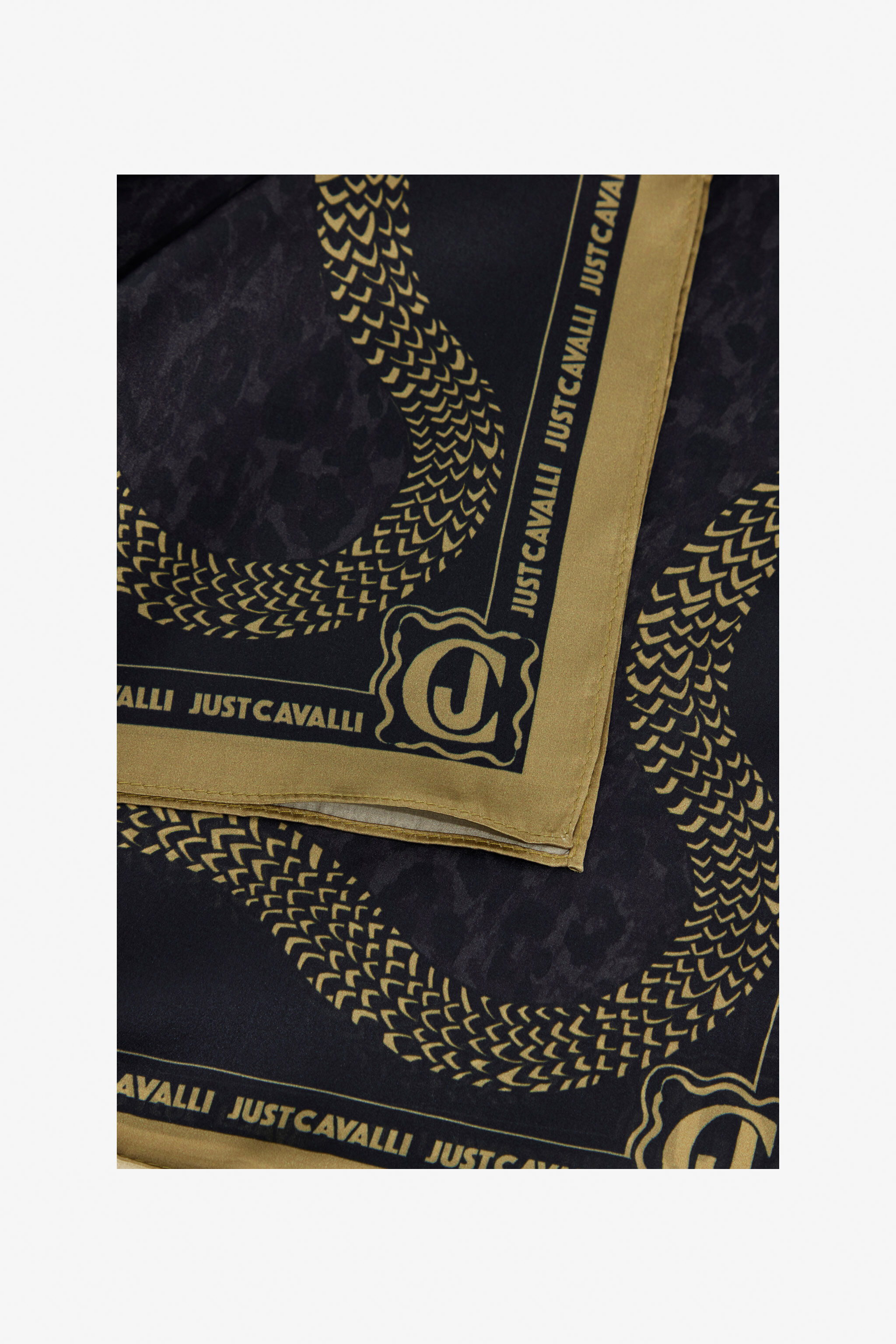 JC Just Cavalli Logo foulard Bleu foncé TFA031-TF347