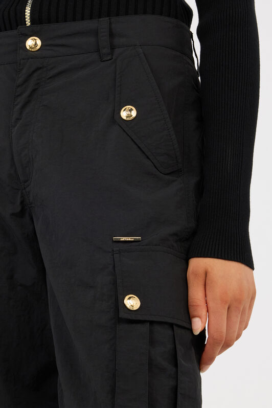 JC Black Cargo Trousers With Gold Buttons BLACK VFT152-VF231