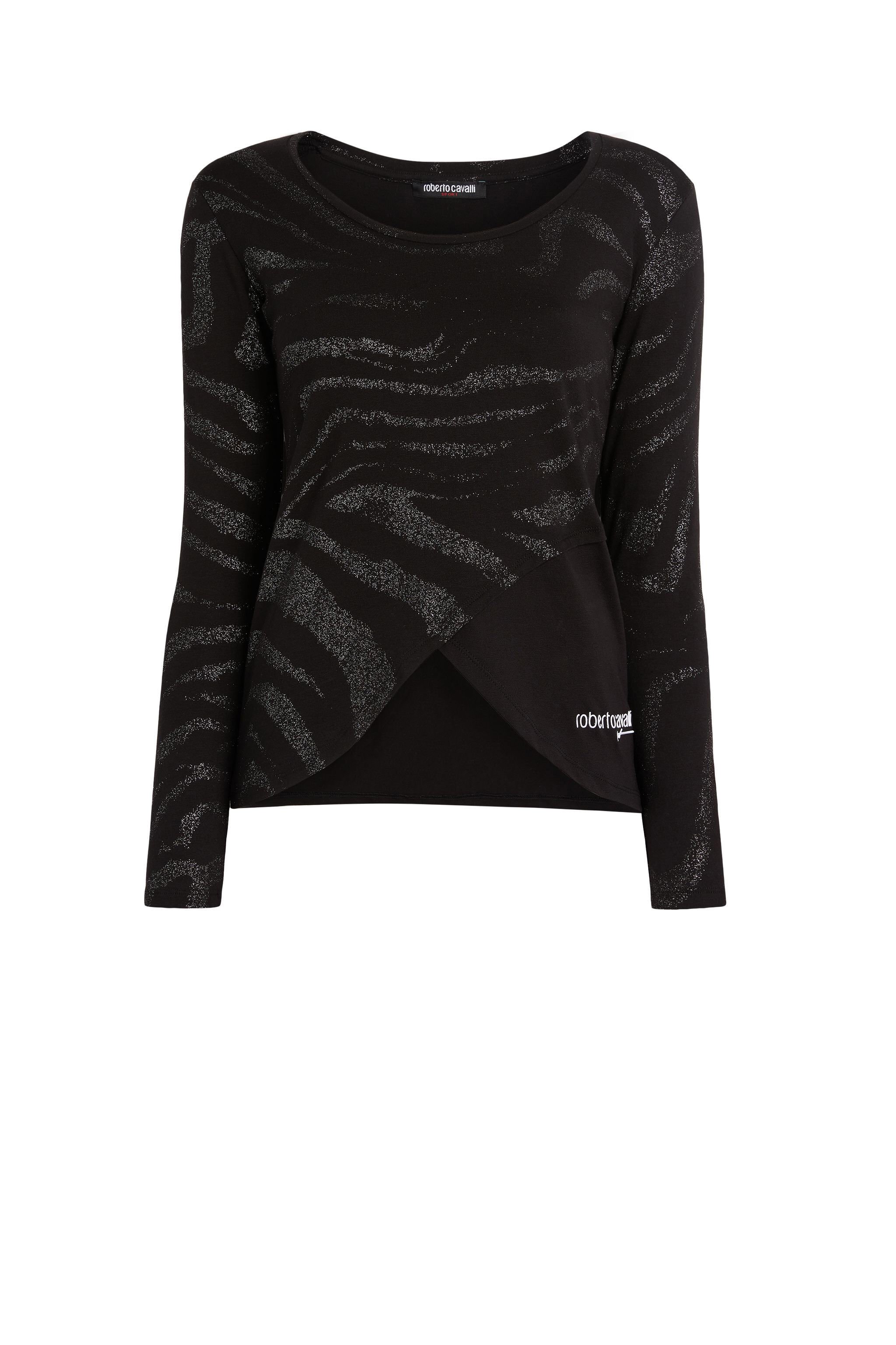UG Top con motivo Zebra e glitter BLACK LYY01T-JV033