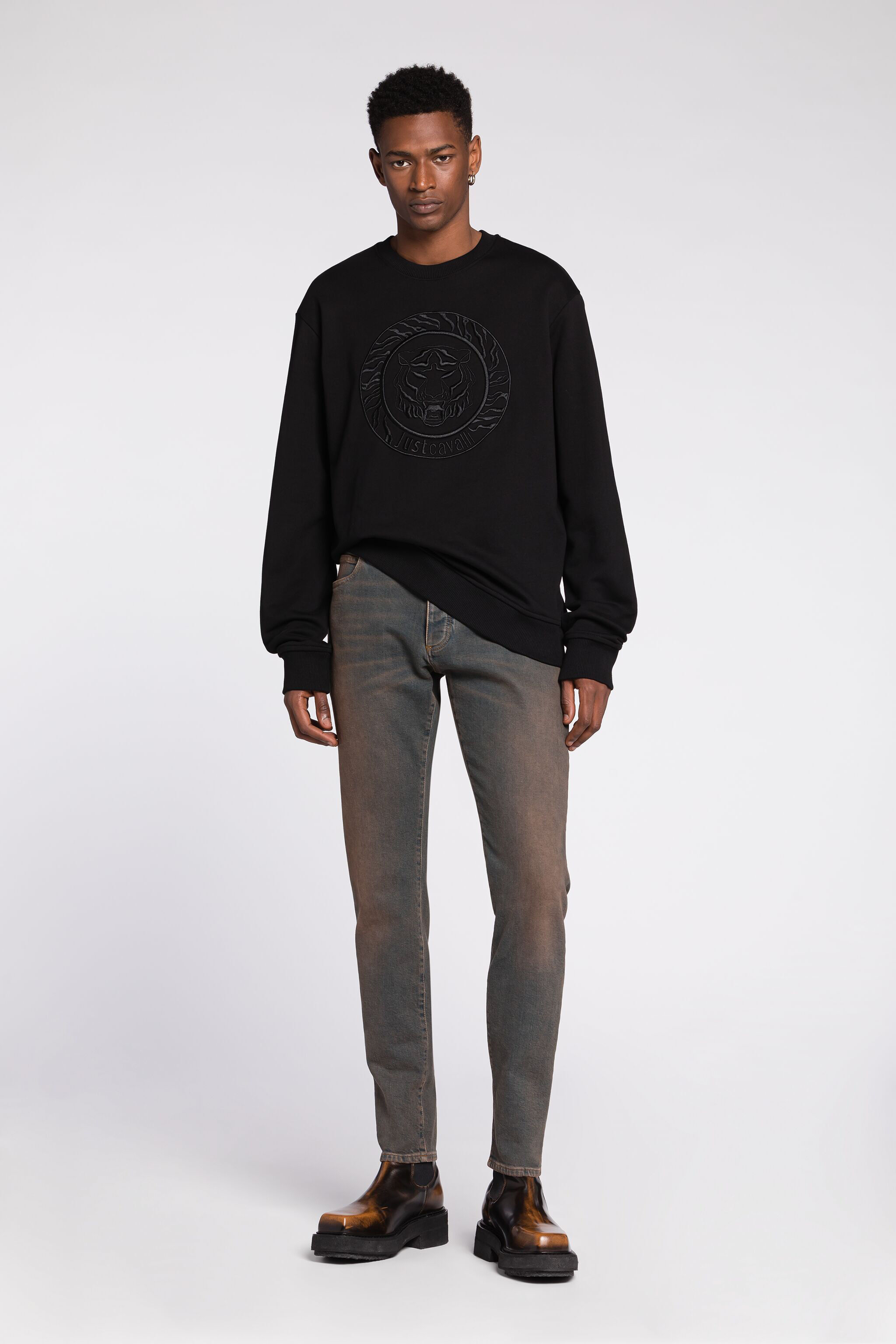 JC Felpa Just Cavalli con motivo Tiger e logo BLACK Q61323-Q0226