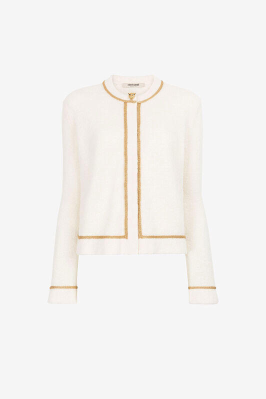 RC Logo-Embroidered Cardigan Ivory OKM612-MR001
