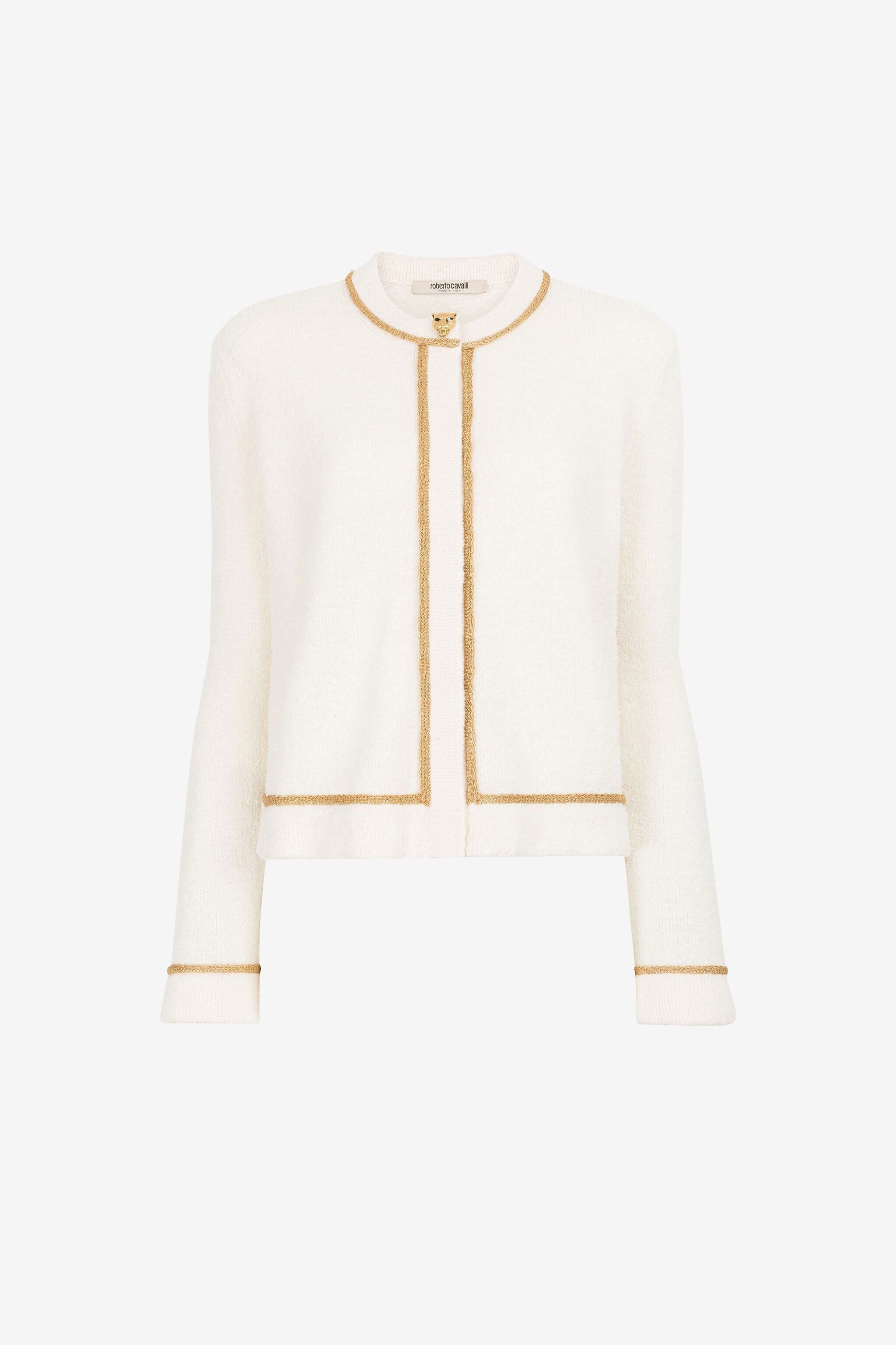 RC Logo-Embroidered Cardigan Ivory OKM612-MR001