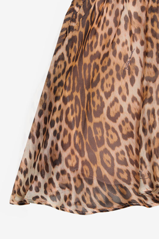 JU Skirt with Jaguar Skin Print NATURAL VJT300-2NO52