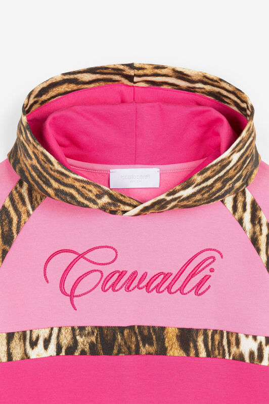 JU Hoodie à imprimé animalier Fuchsia PJT110-5OE40
