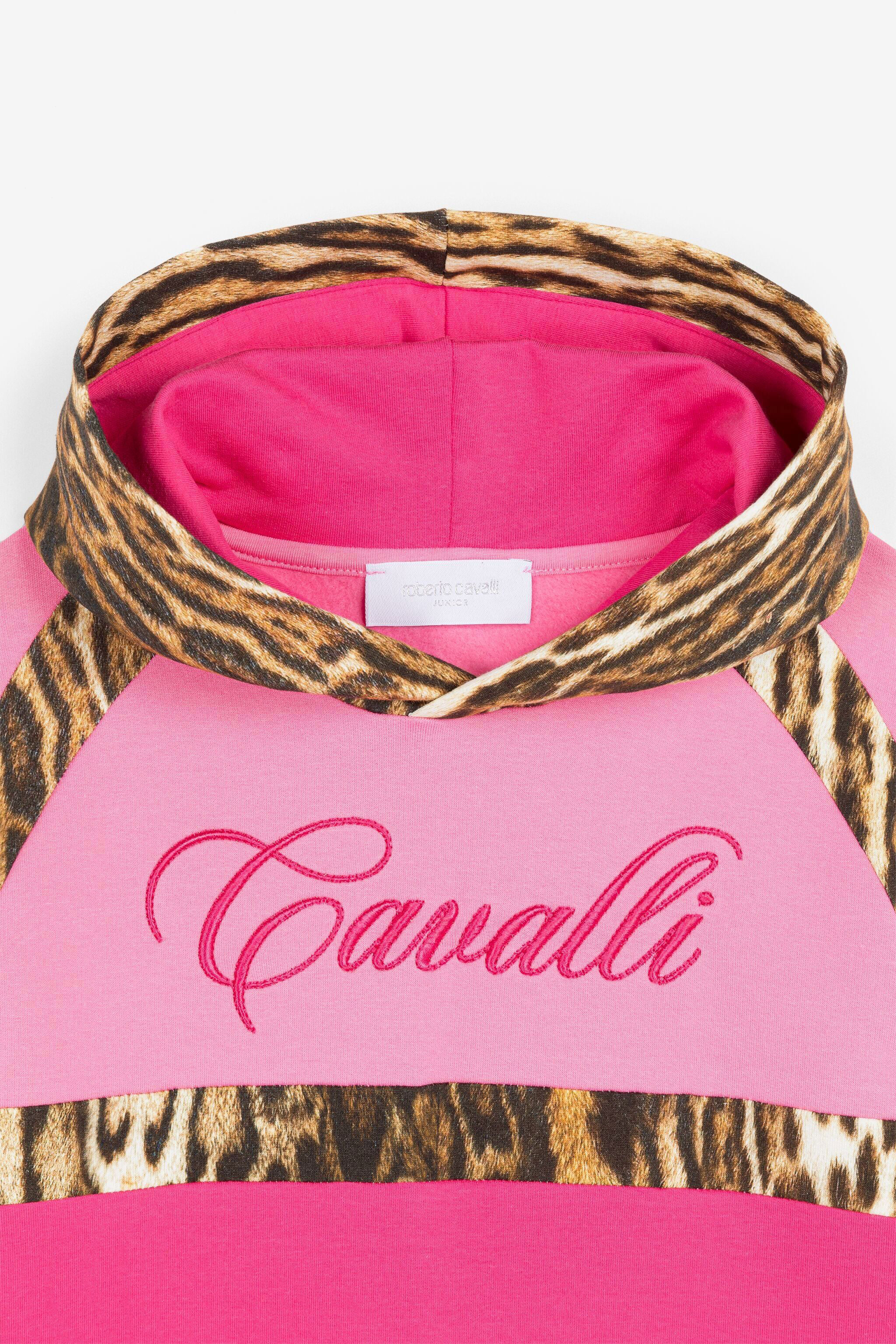 JU Hoodie à imprimé animalier Fuchsia PJT110-5OE40