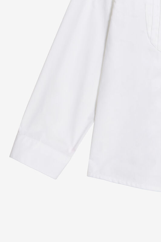 JU Weißes Baumwollhemd mit Monogram RC OPTICAL WHITE WJT706-CH004