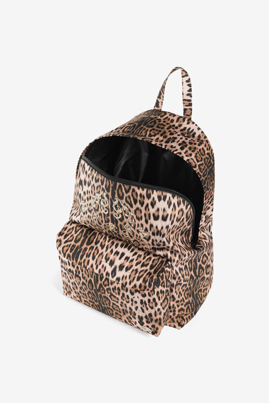 JU Zaino con stampa Leopard Marrone chiaro QJB001-5RF65