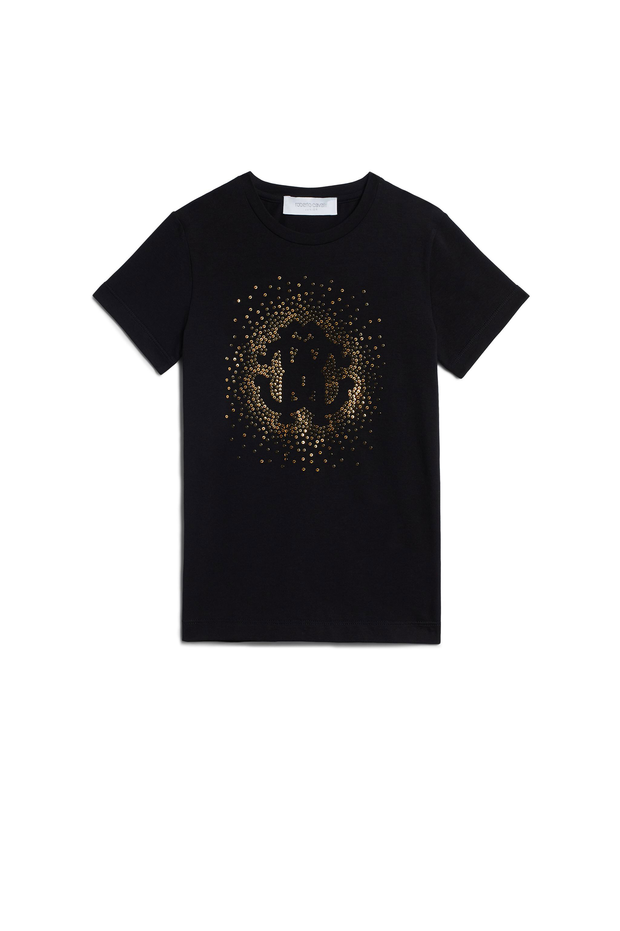 JU T-shirt con Monogram RC di paillettes BLACK IJT616-JV025