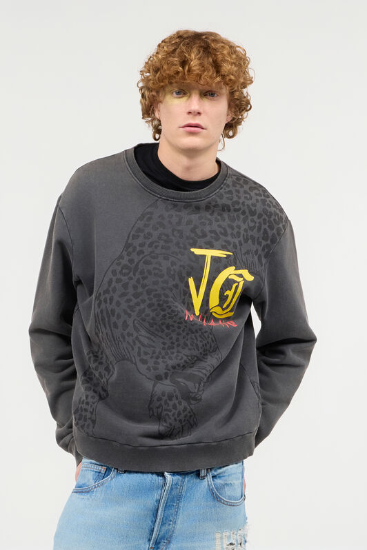 JC Sweatshirt With Jaguar And Lettering Dark gray UFT070-UF090