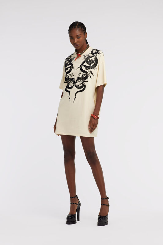 RC Snake print t-shirt dress Marfil SKT12B-JD062