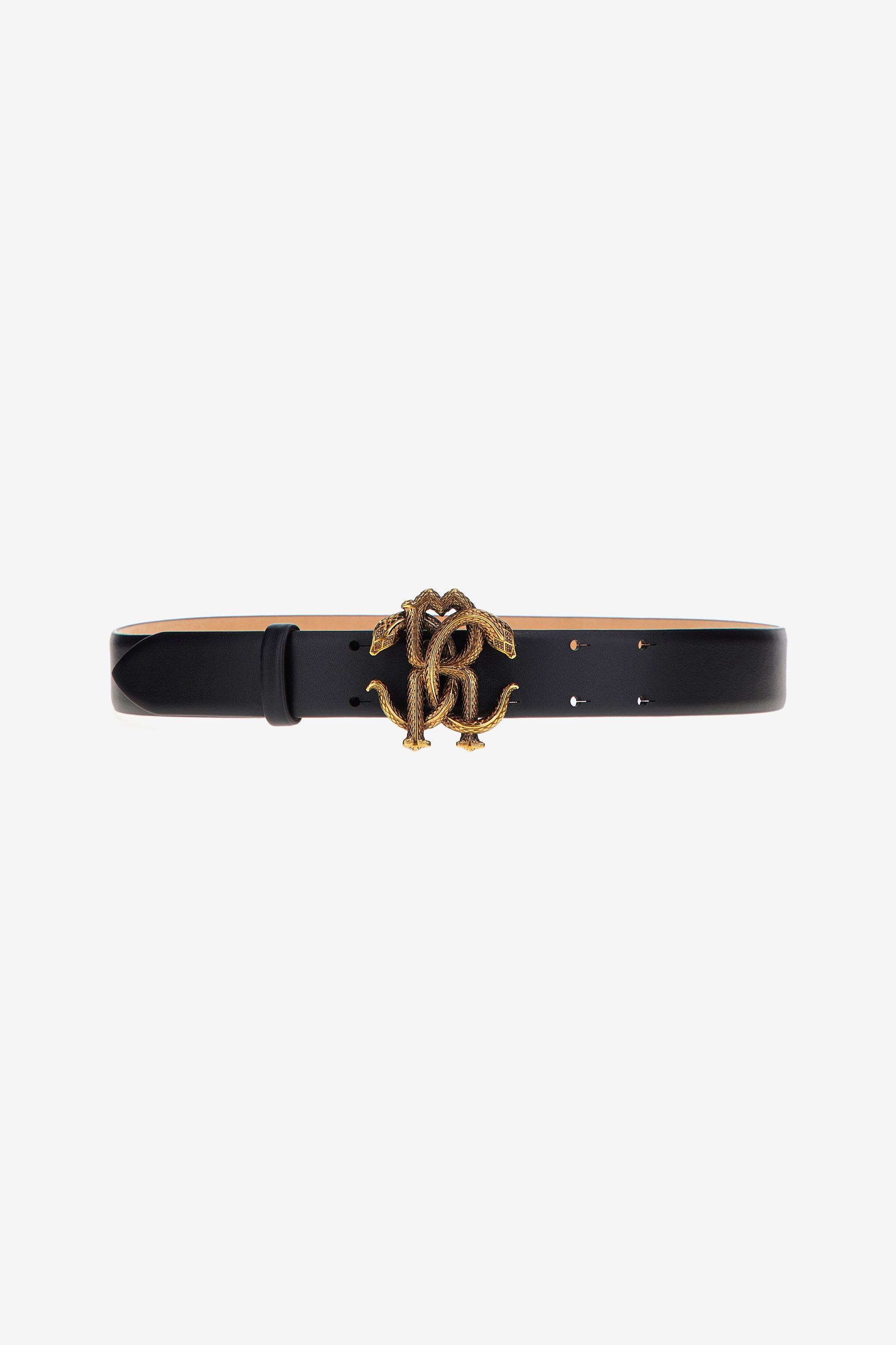 RC Leather belt with Monogram Mirror Snake Negro SKC008-PZC18