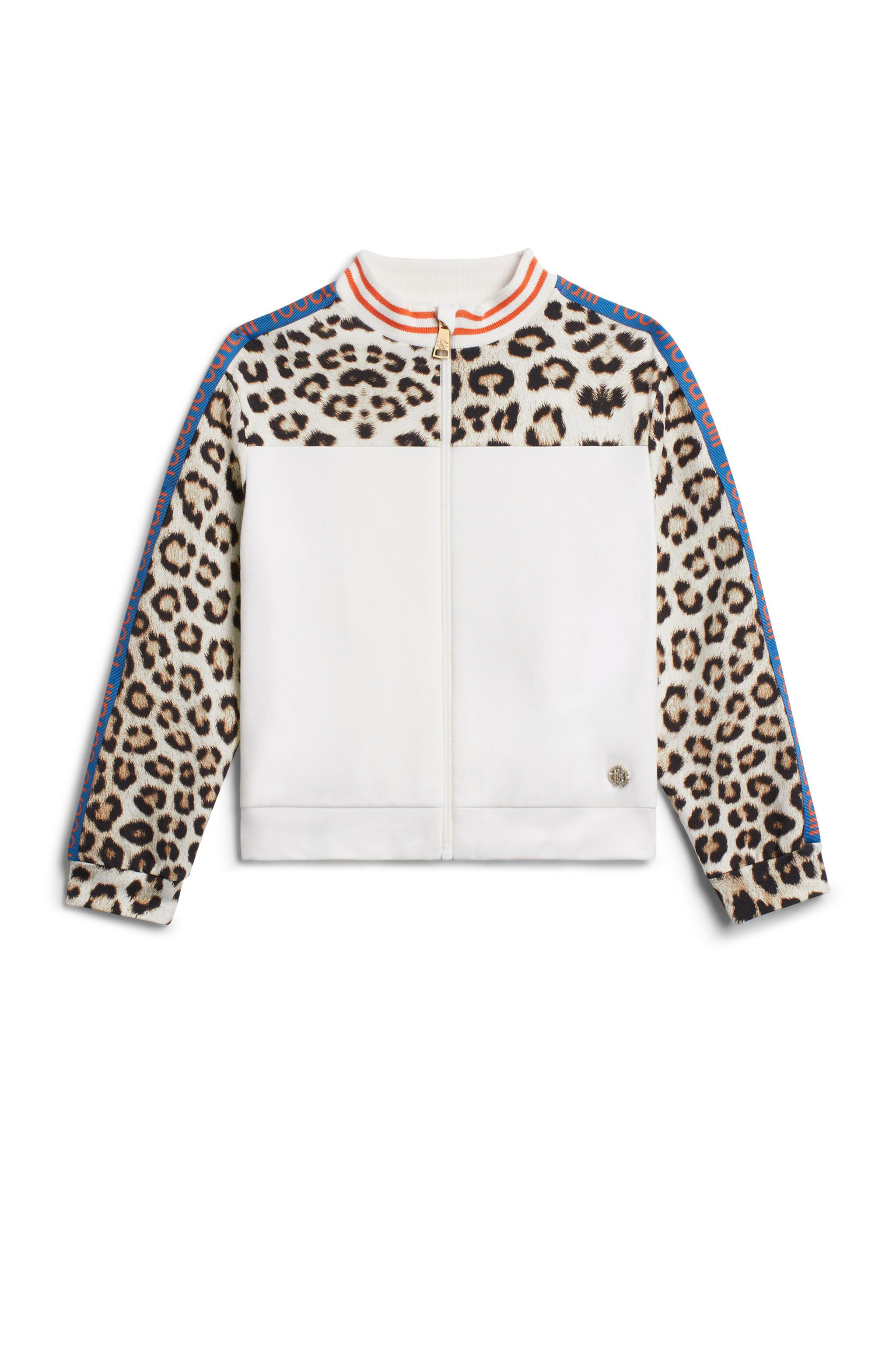 JU Natural Jaguar print zipped sweatshirt MILKY WHITE IJT902-CF042
