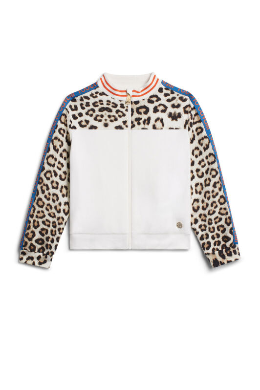 JU Natural Jaguar print zipped sweatshirt JU Natural Jaguar print zipped sweatshirt MILKY WHITE IJT902-CF042