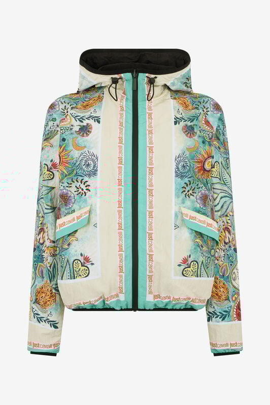JC Giacca In Nylon con Stampa Tropical Garden 217 AZZURRO + 582 AR WFT348-WF746