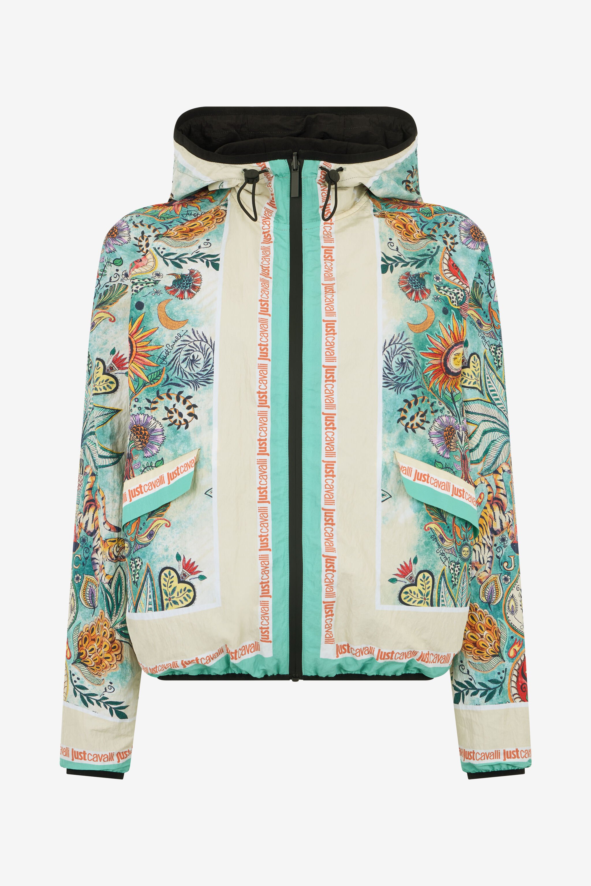 JC Giacca In Nylon con Stampa Tropical Garden 217 AZZURRO + 582 AR WFT348-WF746