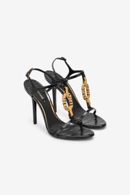 RC Leather Sandal with Jewel Detail BLACK WKS008-PZ975