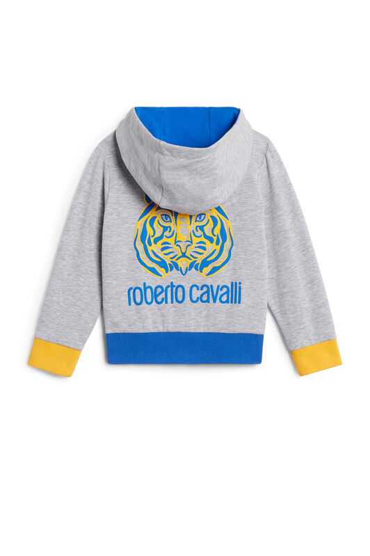 JU Sweat à capuche zippé imprimé tigre JU Sweat à capuche zippé imprimé tigre GREY MELANGE JJT90A-CF027